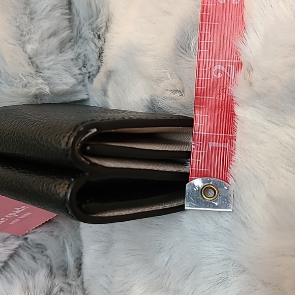 Kate Spade "EVA" Micro Trifold Leather Wallet-WLRU6275 Black/Beige-NWT - Picture 11 of 11